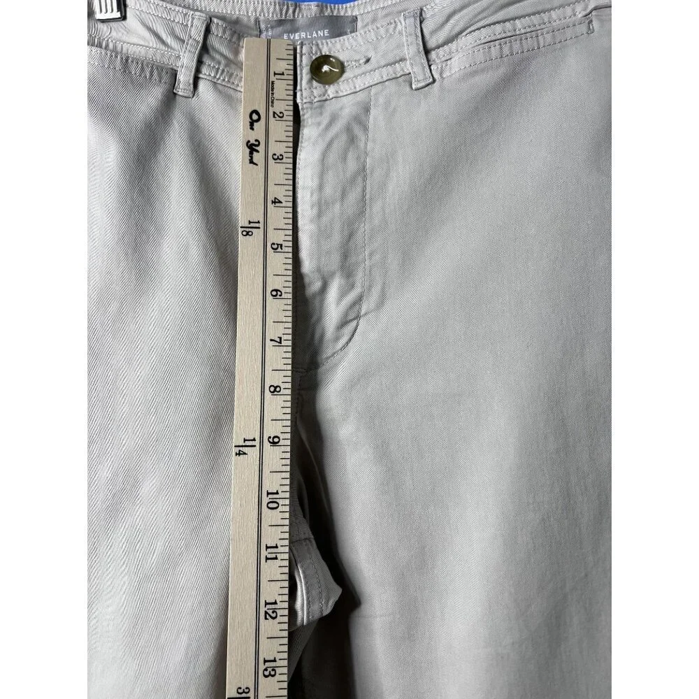 Everlane Wide-Leg Chino Pants Women 4 Beige stretch coin pockets lightweight
